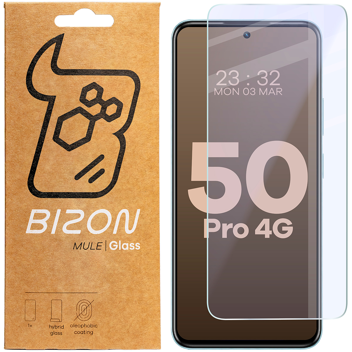 Szkło hybrydowe na ekran Bizon Hybrid Mule do Infinix Hot 50 Pro 4G